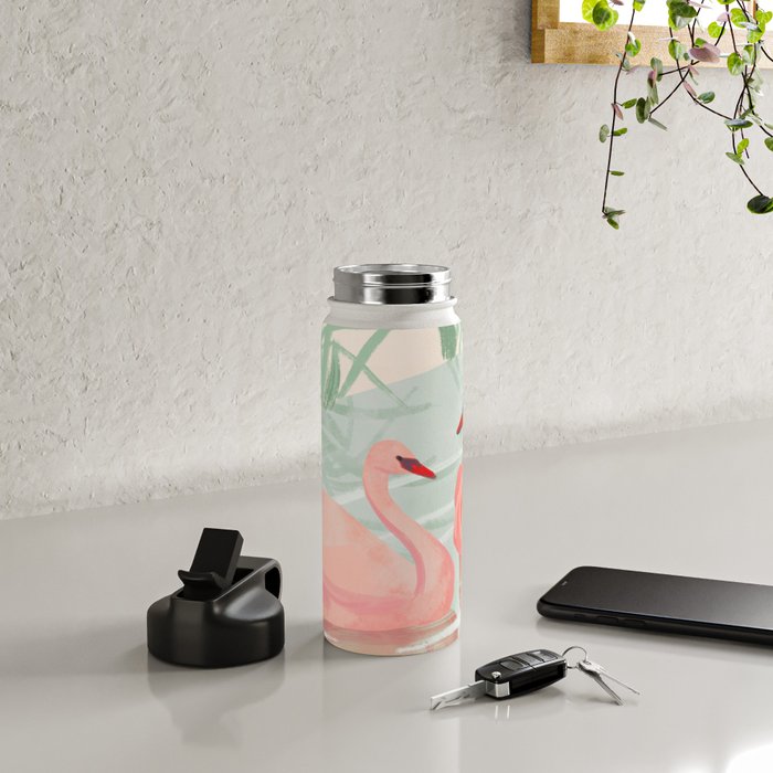 Pink Swans Water Bottle Gallery Image 4