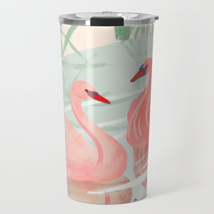 Pink Swans Travel Mug Gallery Image 1