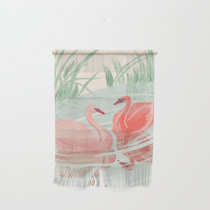 Pink Swans Wall Hanging Gallery Image 1