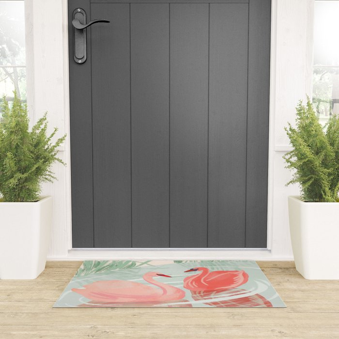 Pink Swans Welcome Mat Gallery Image 3