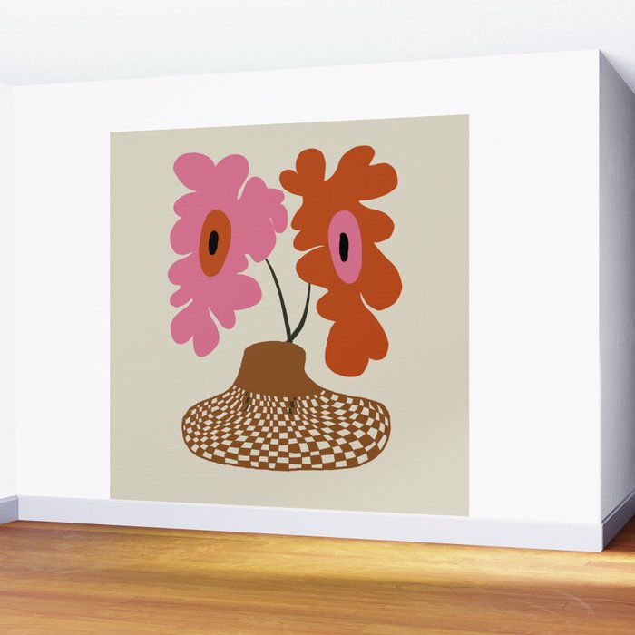 Happy flower pot  Wall Mural Gallery Image 2