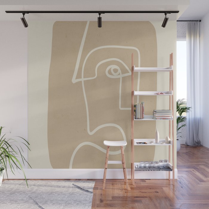 Abstract line art / Face 7 Wall Mural Gallery Image 1