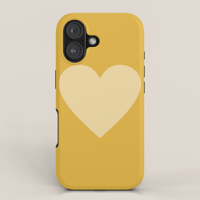 Cute Minimal Heart In Mustard Iphone Case Gallery Image 1