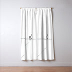 Minimal Cat on a Line Window Curtain Gallery Image 3