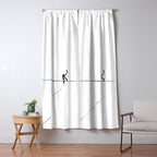 Minimal Cat on a Line Window Curtain Gallery Image 5