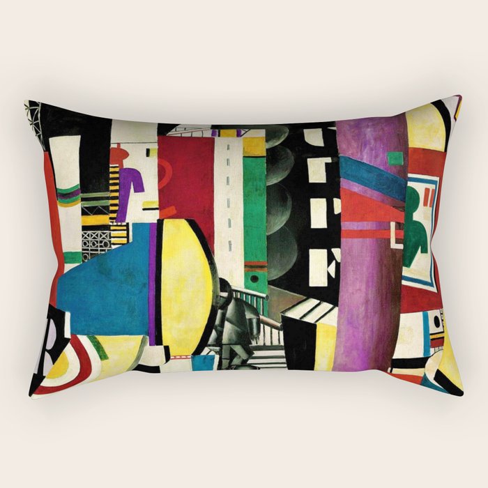 The City - La Ville by by Fernand Léger Rectangular Pillow Gallery Image 1