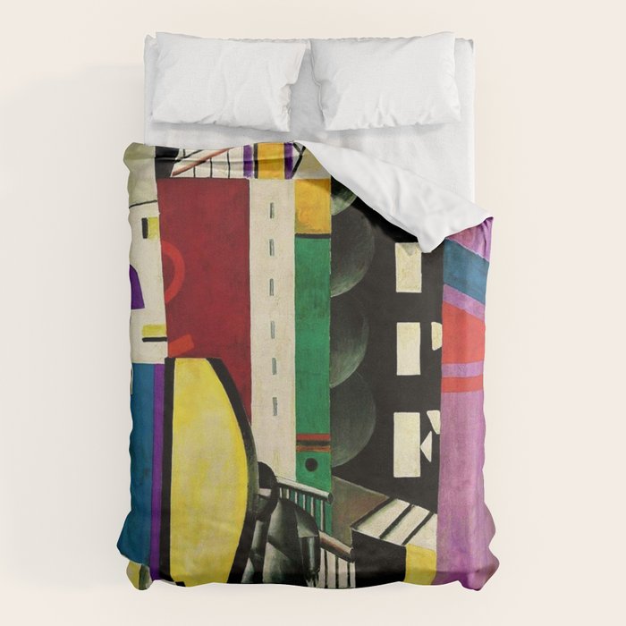 The City - La Ville by by Fernand Léger Duvet Cover Gallery Image 1