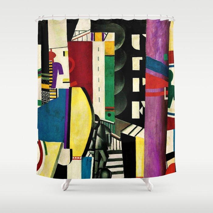 The City - La Ville by by Fernand Léger Shower Curtain Gallery Image 1