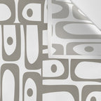 Mid Century Modern Piquet Geometric Multi Pattern in Gray and White Wall Tapestry Gallery Image 3
