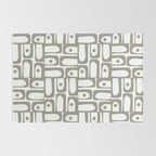 Mid Century Modern Piquet Geometric Multi Pattern in Gray and White Rug Gallery Image 2