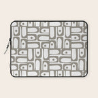 Mid Century Modern Piquet Geometric Multi Pattern in Gray and White Laptop Sleeve Gallery Image 1