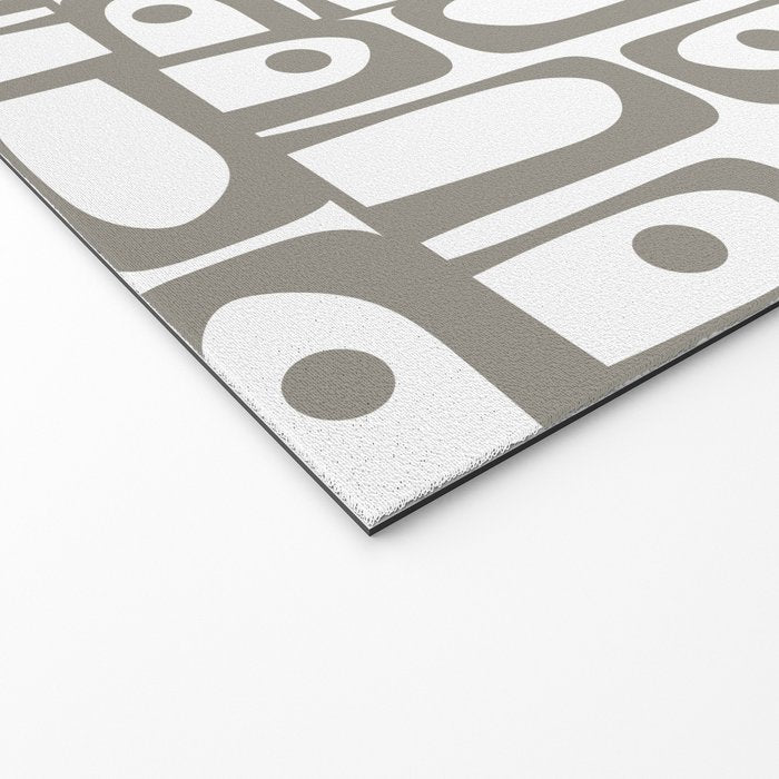 Mid Century Modern Piquet Geometric Multi Pattern in Gray and White Welcome Mat Gallery Image 2