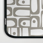 Mid Century Modern Piquet Geometric Multi Pattern in Gray and White Laptop Sleeve Gallery Image 3