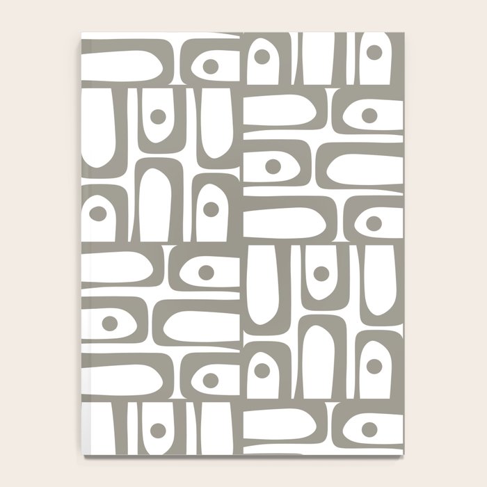 Mid Century Modern Piquet Geometric Multi Pattern in Gray and White Notebook Gallery Image 4