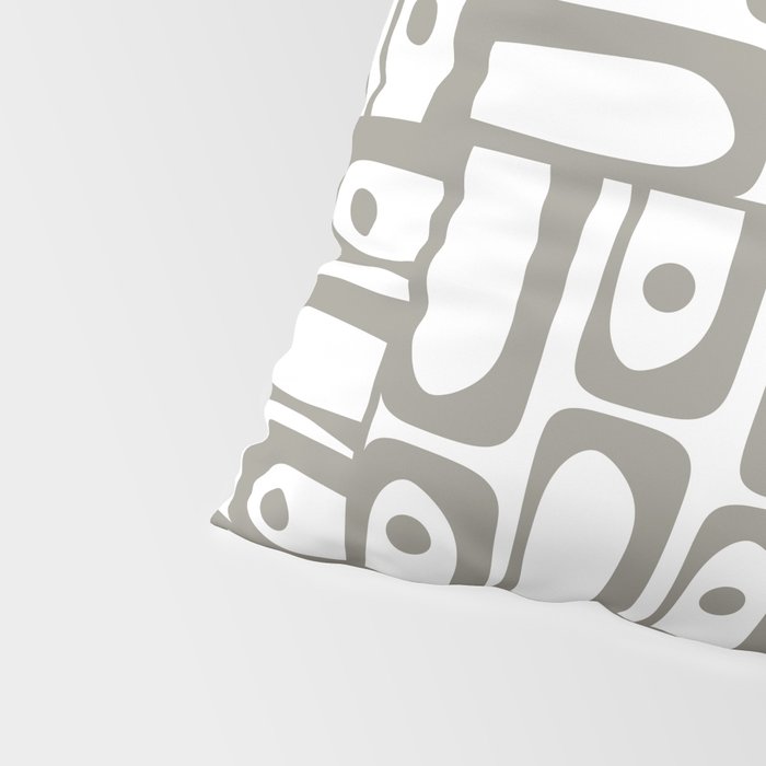 Mid Century Modern Piquet Geometric Multi Pattern in Gray and White Pillow Sham Gallery Image 4