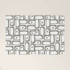 Mid Century Modern Piquet Geometric Multi Pattern in Gray and White Welcome Mat Gallery Image 1