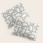 Mid Century Modern Piquet Geometric Multi Pattern in Gray and White Pillow Sham Gallery Image 3
