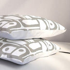Mid Century Modern Piquet Geometric Multi Pattern in Gray and White Pillow Sham Gallery Image 3