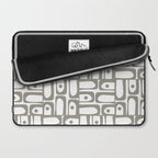 Mid Century Modern Piquet Geometric Multi Pattern in Gray and White Laptop Sleeve Gallery Image 2