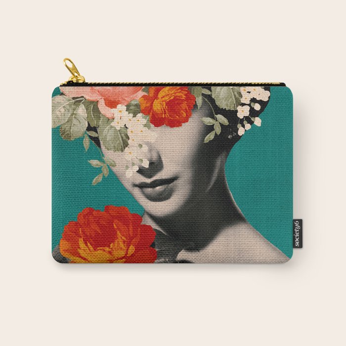 WOMAN WITH FLOWERS Carry All Pouch Gallery Image 1