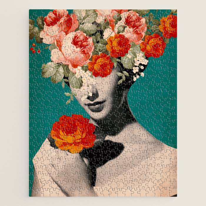 WOMAN WITH FLOWERS Jigsaw Puzzle Gallery Image 1