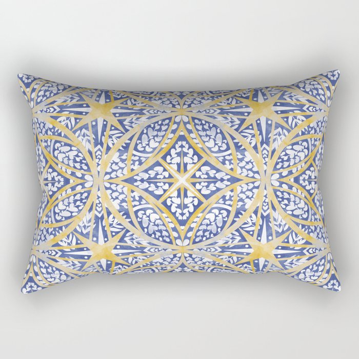 Tile wild leaves starry BY Rectangular Pillow Gallery Image 1