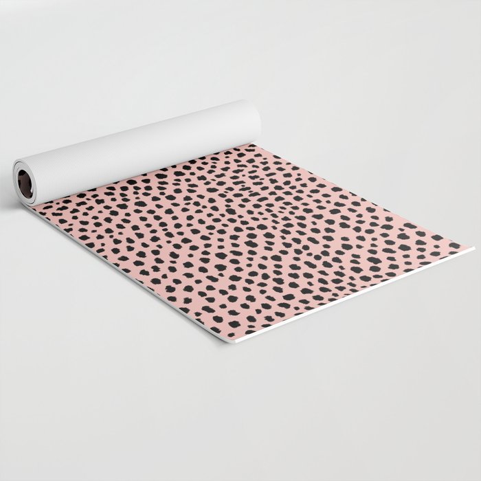 Pink and Black Dalmatian Spots (black/pink) Yoga Mat Gallery Image 2