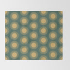 Boho Summer Sun Pattern X Kelly Green and Yellow Throw Blanket Gallery Image 2