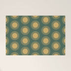 Boho Summer Sun Pattern X Kelly Green and Yellow Welcome Mat Gallery Image 1