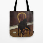 Black Cat on a Chair - Andrew L. von Wittkamp 1850-1875 Tote Bag Gallery Image 1