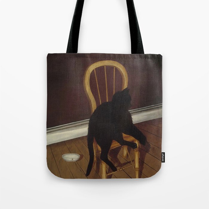 Black Cat on a Chair - Andrew L. von Wittkamp 1850-1875 Tote Bag Gallery Image 1