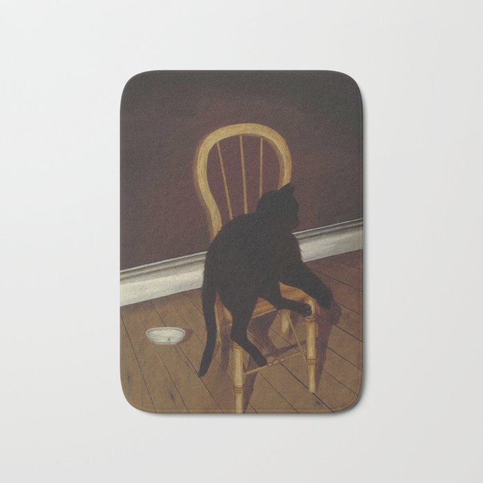 Black Cat on a Chair - Andrew L. von Wittkamp 1850-1875 Bath Mat Gallery Image 1
