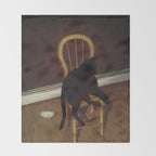 Black Cat on a Chair - Andrew L. von Wittkamp 1850-1875 Throw Blanket Gallery Image 2