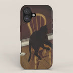 Black Cat on a Chair - Andrew L. von Wittkamp 1850-1875 iPhone Case Gallery Image 1
