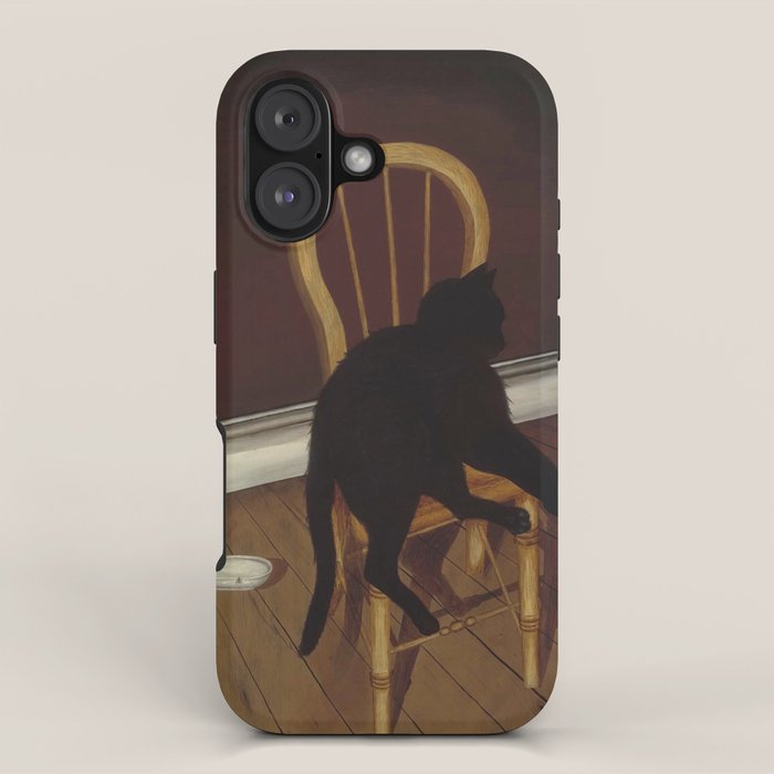 Black Cat on a Chair - Andrew L. von Wittkamp 1850-1875 iPhone Case Gallery Image 1