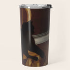 Black Cat on a Chair - Andrew L. von Wittkamp 1850-1875 Travel Mug Gallery Image 2