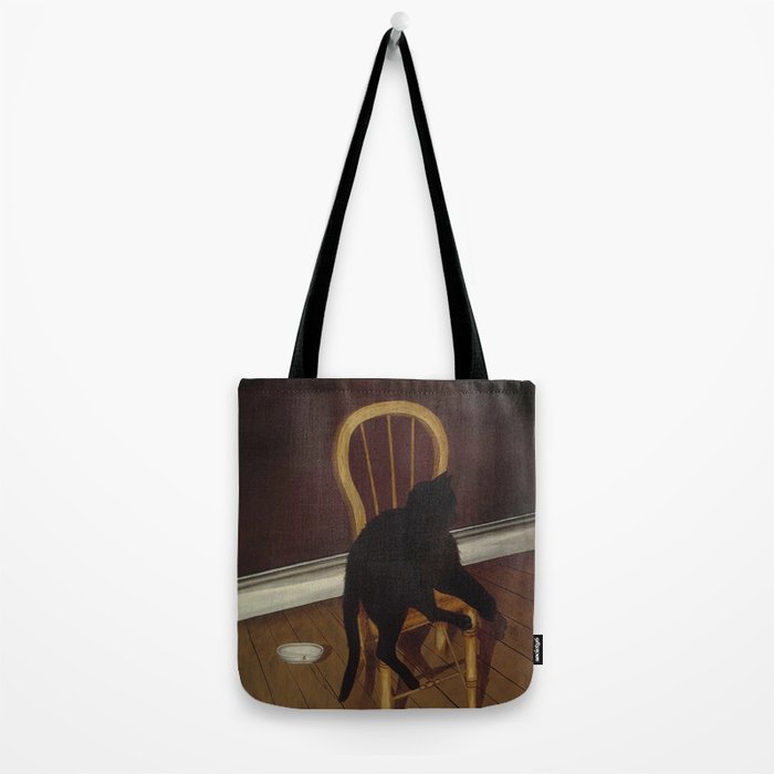 Black Cat on a Chair - Andrew L. von Wittkamp 1850-1875 Tote Bag Gallery Image 2