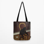 Black Cat on a Chair - Andrew L. von Wittkamp 1850-1875 Tote Bag Gallery Image 2