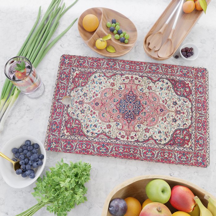 Bakhtiari West Central Persian Rug Print Cutting Board Gallery Image 2