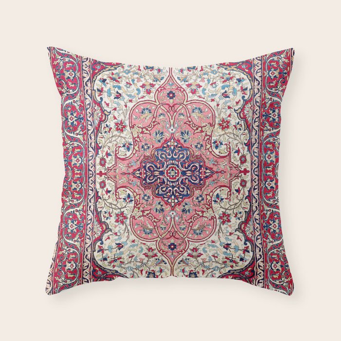 Bakhtiari West Central Persian Rug Print Throw Pillow Gallery Image 1