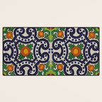Oranges talavera tile abstract pattern modern decoration Desk Mat Gallery Image 3