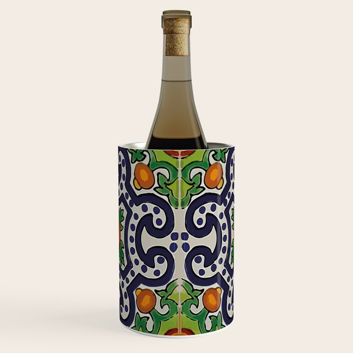 Oranges talavera tile abstract pattern modern decoration Wine Chiller Gallery Image 1