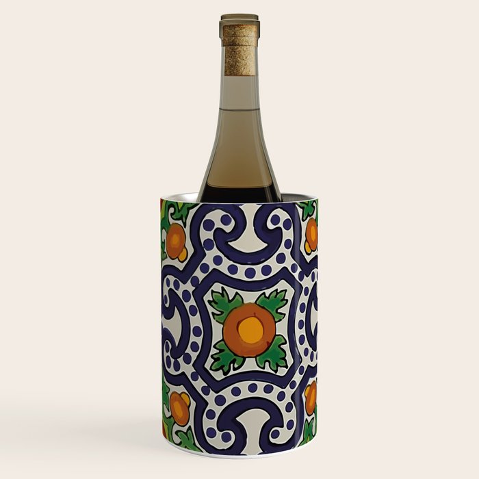 Oranges talavera tile abstract pattern modern decoration Wine Chiller Gallery Image 2