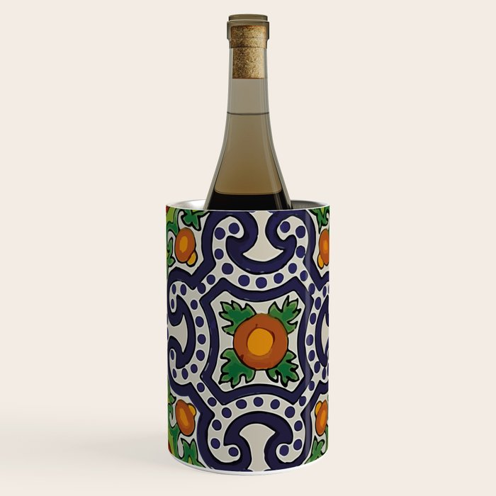 Oranges talavera tile abstract pattern modern decoration Wine Chiller Gallery Image 3