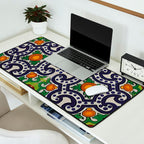 Oranges talavera tile abstract pattern modern decoration Desk Mat Gallery Image 2