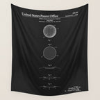 Golf Ball Patent - Black Wall Tapestry Gallery Image 4