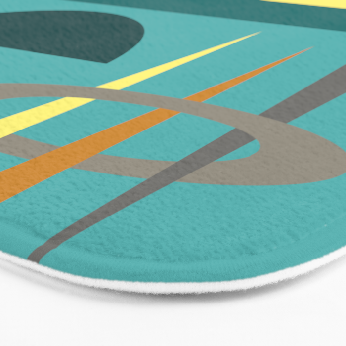 Turquoise Mid Century Modern Bath Mat Gallery Image 3
