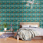 Turquoise Mid Century Modern Wallpaper Gallery Image 3