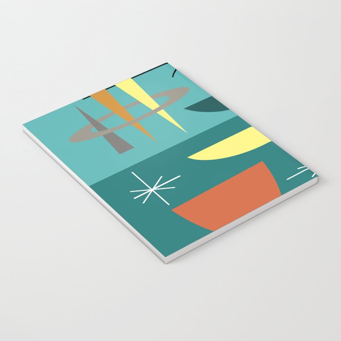 Turquoise Mid Century Modern Notebook Gallery Image 3