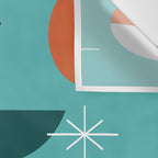 Turquoise Mid Century Modern Wall Tapestry Gallery Image 3